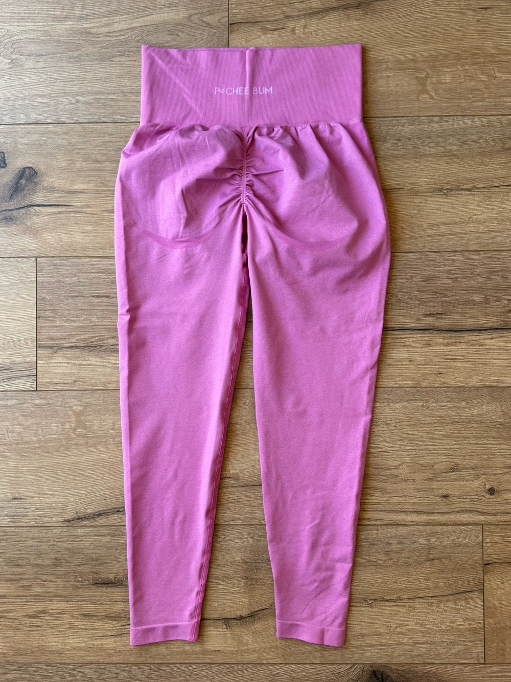 PCHEE BUM Pink Scrunch-Back High-Waist Leggings